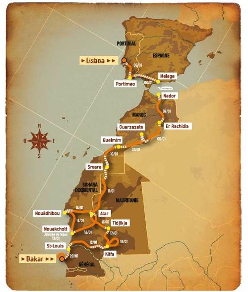 2008达喀尔拉力赛路线介绍