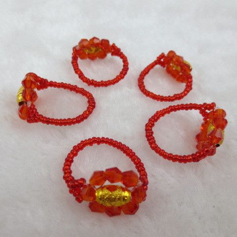 转运珠手编戒指批发 diy手工编织戒指批发 夏季热卖 热天夜市爆款图片