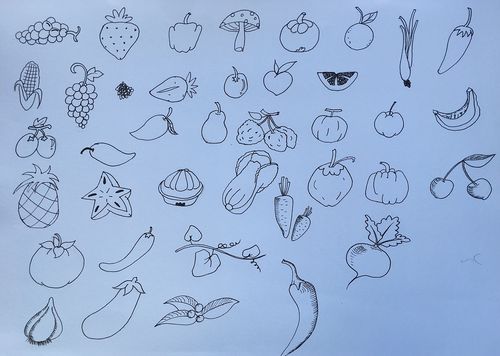 水果蔬菜速写练习      