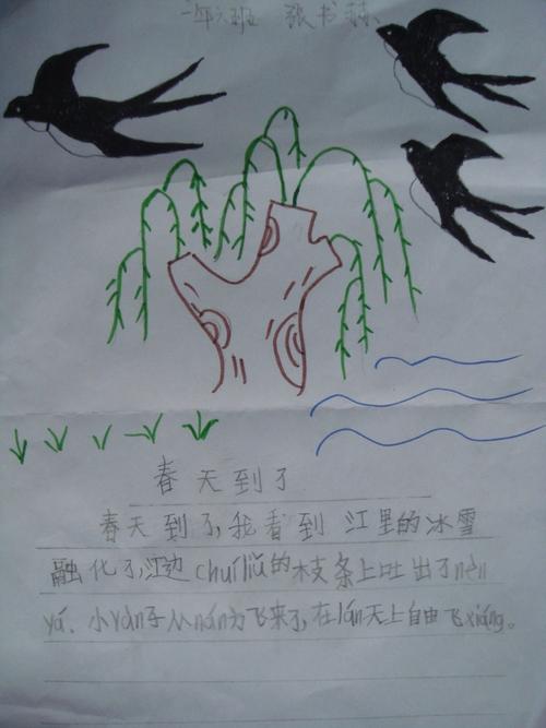 春天来了图片儿童绘画作品 春天来了绘画作品图片