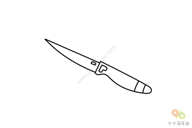 水果刀简笔画步骤图厨具简笔画