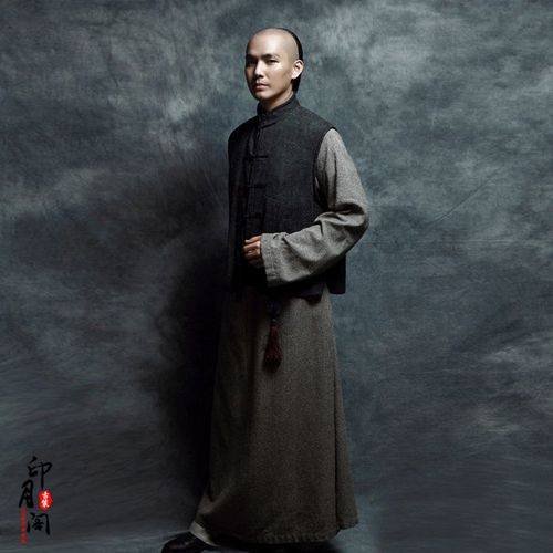 影视装棉麻民国长衫长袍清朝书生服古装清朝农民服少爷服演出服