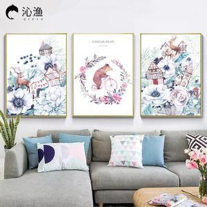 北欧风格装饰画手绘图片