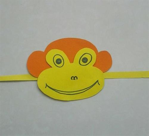 教你用卡纸制作创意儿童手工diy小猴子头饰的步骤