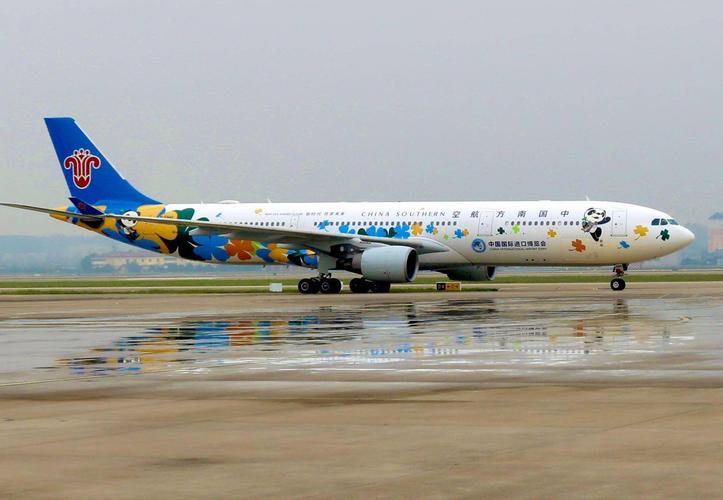 过水门刚刚南航进博号主题彩绘飞机首航飞抵上海