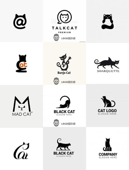 灵感采集93马住96个猫logo图形logo设计采集_logo_设计_宠物_字体