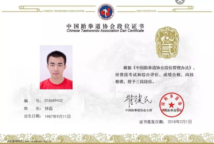 中国跆拳道协会三段 (段位号:d18689432)·韩国国技院公认跆拳道