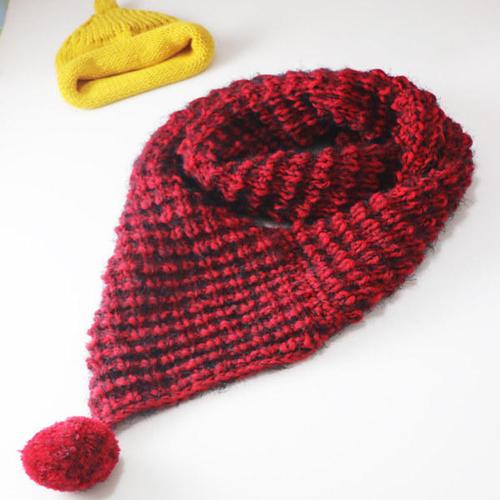 圣诞浆果围巾 棒针毛球围脖织法视频教程