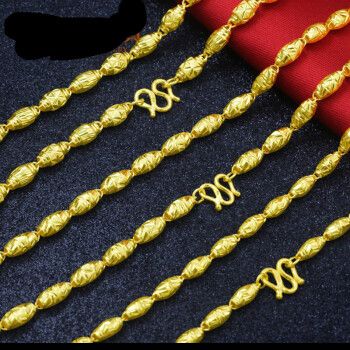 生日礼物黄金项链男999足金全橄榄珠金链子男士粗款珠金项链显大款 10