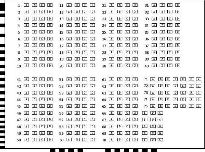英语答题卡模板