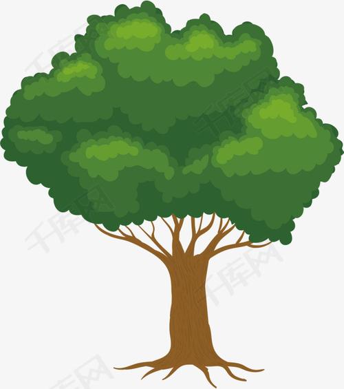 矢量图一棵茂密的绿色大树素材图片免费下载_高清psd