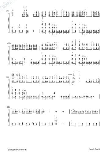 前前前世难度版你的名字主题曲双手简谱预览3