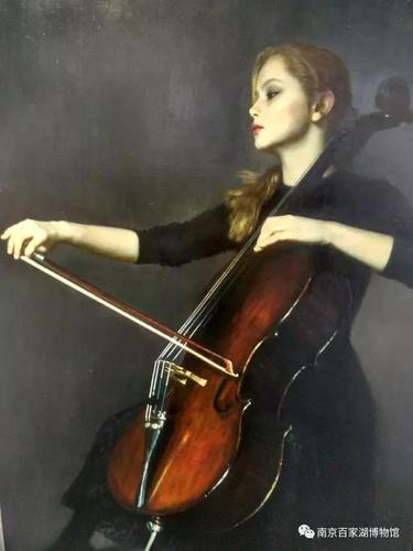 陈逸飞(1946~2005)拉大提琴者 布面油画(百家湖博物馆馆藏)