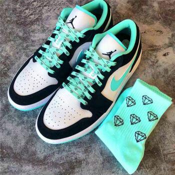 适用于aj鞋带欧文球鞋定制aj1薄荷绿af1低帮郭艾伦蒂芙尼绿钻石扁鞋带