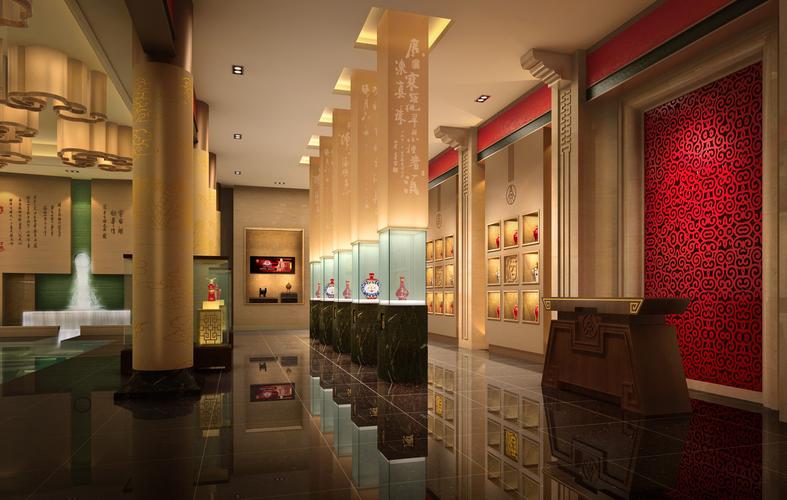 仿古白酒展厅博物馆中式风格展厅装修图片500平米