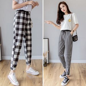 黑白格子裤子女学生款