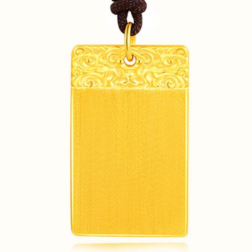 仿黄金吊牌男古法金平安无事牌越南沙金祥云光面牌子福字吊坠礼物