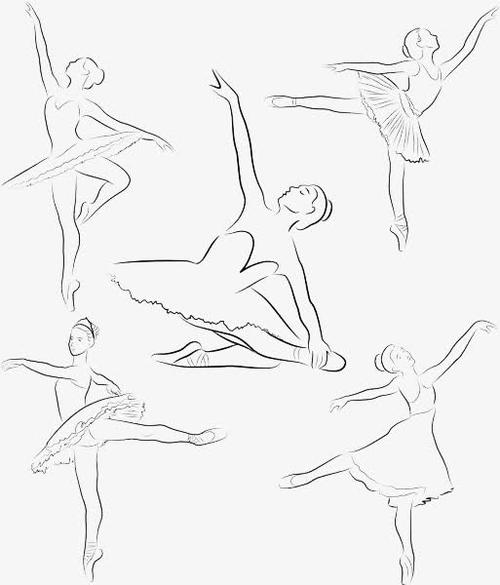 黑色手绘,线条,芭蕾,跳舞,服装, 芭蕾裙, 裙子, 舞蹈