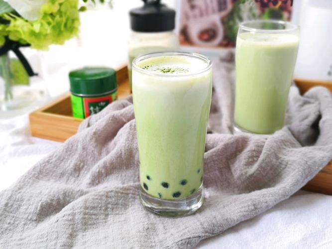 自制抹茶珍珠奶茶