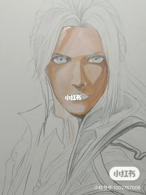 手绘唐三_手绘_水彩_上色_油画_颜料_文化_绘画