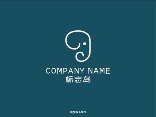 线条大象矢量标志素材下载