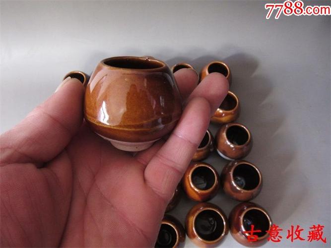 近代酱釉小拔罐紫金釉陶瓷罐老中医去火罐民俗收藏历史记忆25只