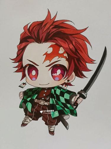 q版炭治郎_鬼灭之刃_马克笔_人文_绘画