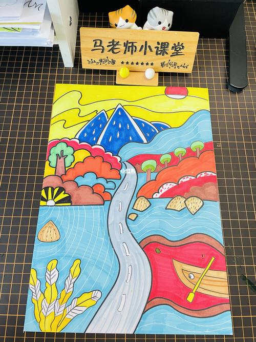 马克笔风景画_风景画_马克笔_儿童画_人文_绘画