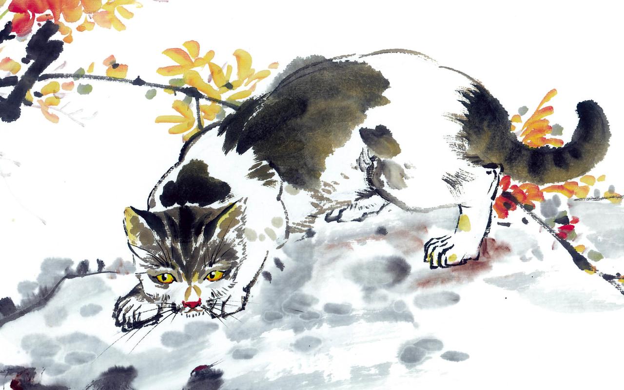 国画猫咪桌面壁纸112