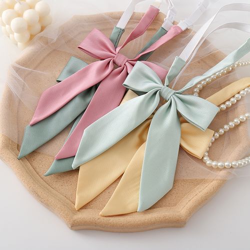 良呔2020长柄jk领结斜纹单色小飘带领领带领结