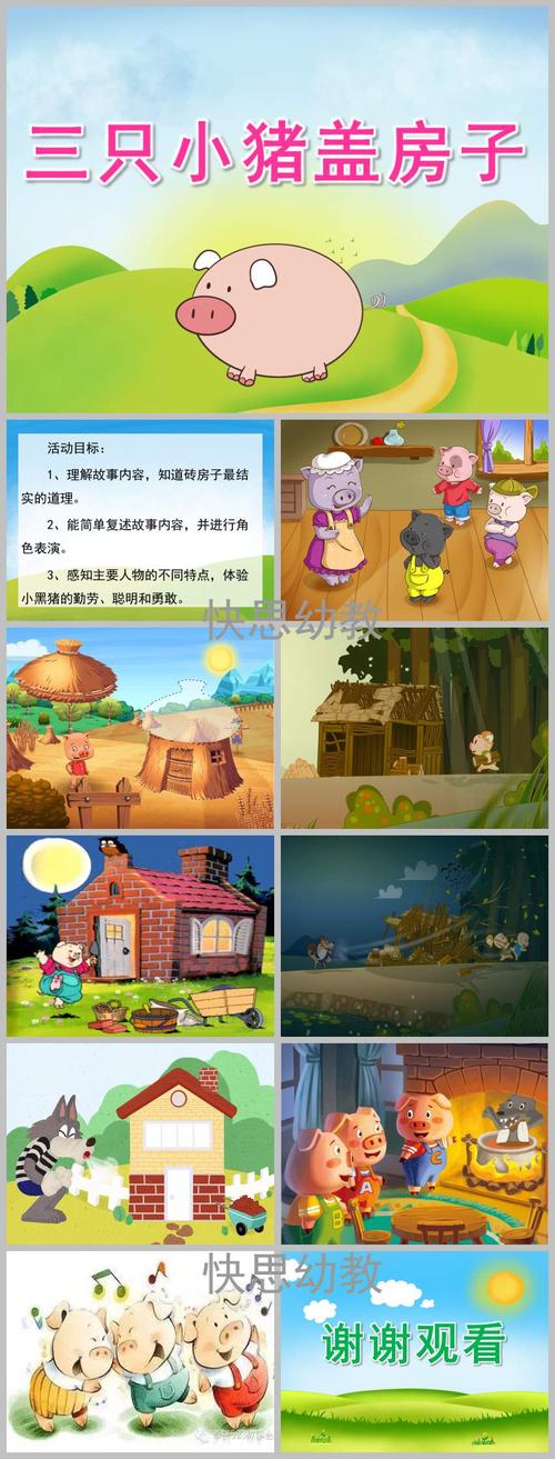 大班语言优质课《三只小猪盖房子》ppt课件教案