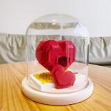 立体爱心积木 兼容樂高心形积木七夕女孩立体爱心拼装玫瑰花情人节