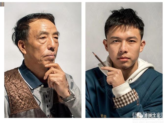 青中老年自然光素描头像半身像照片对画写生临摹校联考题美术绘画册书