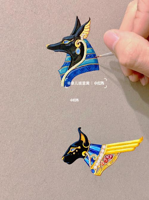 埃及文化胸针 阿努比斯与贝斯特