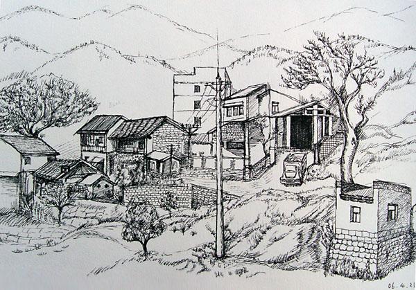 我的钢笔风景写生