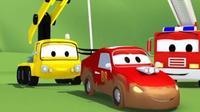 汽车总动员之巡逻车: 赛车杰瑞陷入泥潭, 警车马特和消防车弗兰克紧急