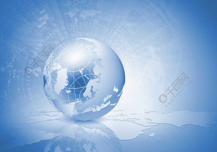 全球化的概念地球的蓝色数字图象背景图片
