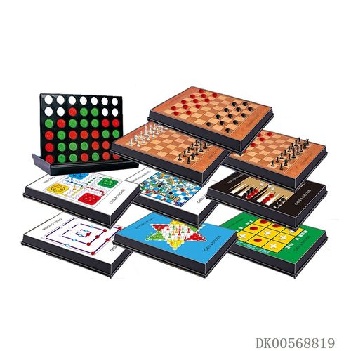 儿童益智休闲桌游桌牌游戏 四连棋国际象棋十合一 儿童棋类玩具