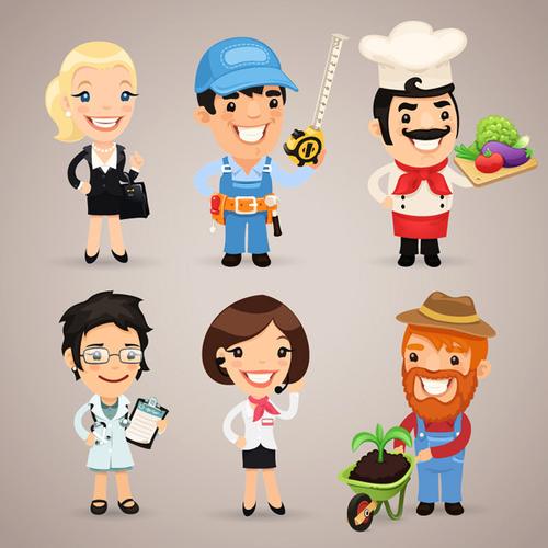 卡通职业人物矢量素材