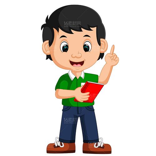 童年可爱学习教育小学插图学前班小学生微笑学习少年人物形象矢量素材