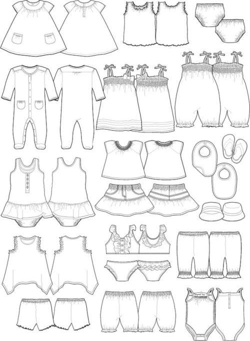 儿童春夏秋冬衣服简笔画