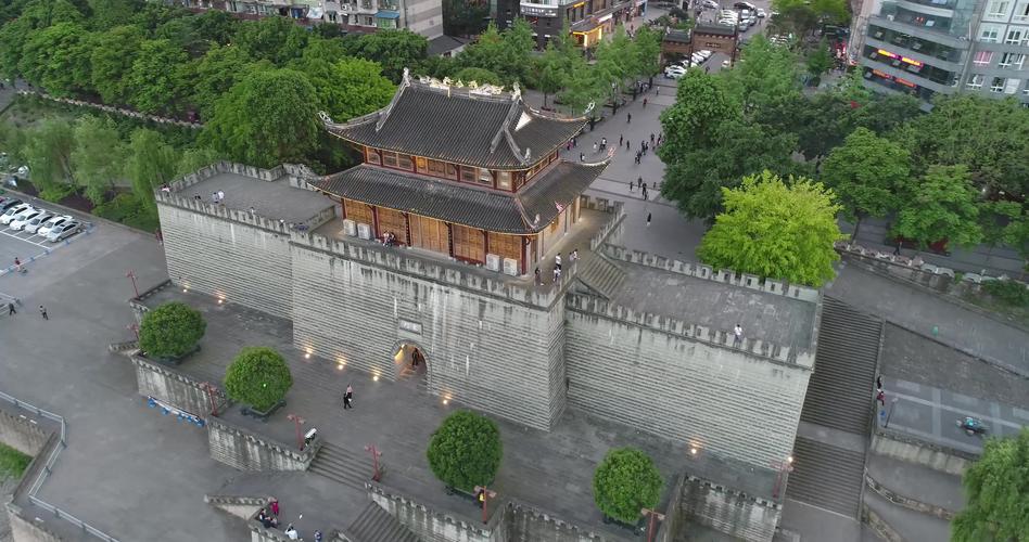 航拍泸州东门口_4096x2160_高清视频素材下载(编号:)