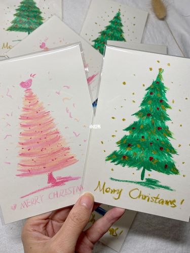 油画棒配色灵感圣诞树含步骤