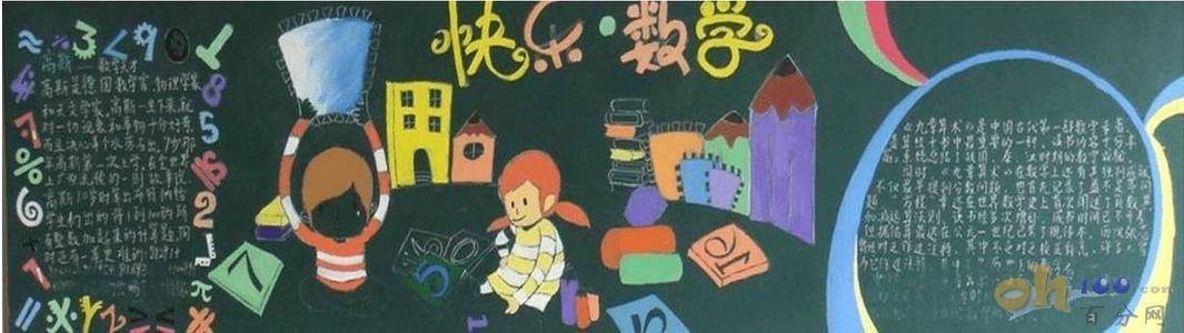 数学对称图形黑板报 数学黑板报图片素材