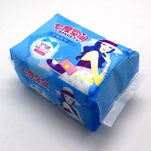 quc8210 片 275mm10 七度空间卫生巾正品纯棉优雅系列丝柔超薄型夜用
