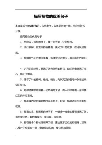 描写植物的优美句子