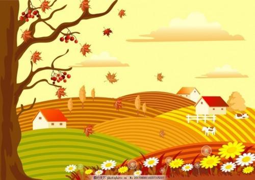 秋季农村丰收简笔画