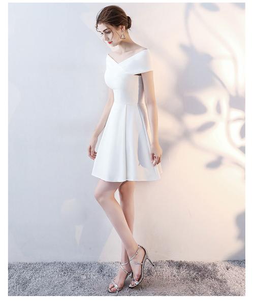 白色礼服裙女2018新款生日小礼服名媛聚会短款连衣裙派对晚礼服