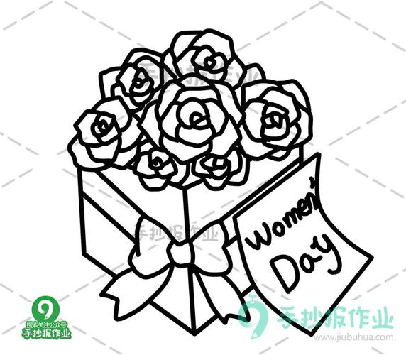 妇女节鲜花简笔画