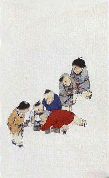 童趣   清代小孩斗蛐蛐
